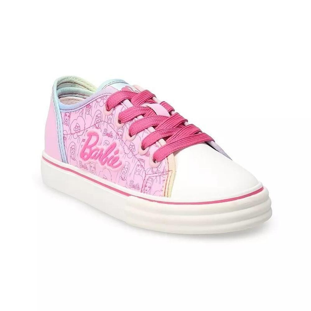 Barbie Little Kid Girls' Low-Top Sneakers, Girl's, Size: 4, Pink